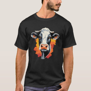 Retro Style Vintag Look Holstein Kuh Rind Farm T-Shirt