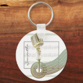 Retro Style Vintag Mic Personalisiert Schlüsselanh Schlüsselanhänger (Vorderseite)
