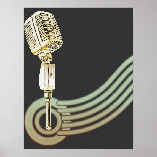 Retro Style Vintag Mic Poster (Vorne)