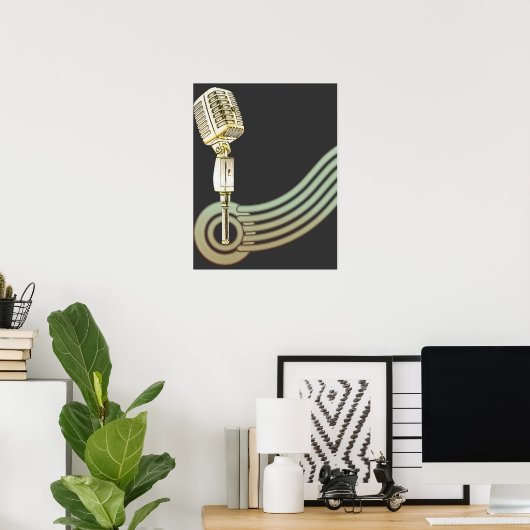 Retro Style Vintag Mic Poster (Heimbüro)