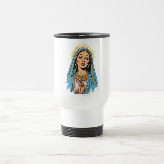 Retro Style Virgin Mary Travel Mug Reisebecher (Mittel)