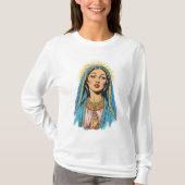 Retro Style Virgin Mary Women's Long Sleeve Tee (Vorderseite)