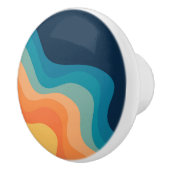Retro style waves decoration keramikknauf (Rechts)