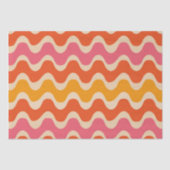 Retro Style Waves Muster in Rosa, Orange und Rot Seidenpapier (Vorderseite)