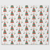 Retro Style Weihnachtsbaum Geschenkpapier (Flach)