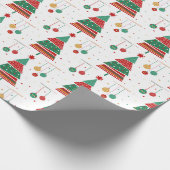 Retro Style Weihnachtsbaum Geschenkpapier (Ecke)