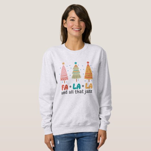 Retro Style Weihnachtsbaumen Urlaub Sweatshirt (Vorne ganz)