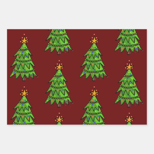 Retro Style Weihnachtsbaumwrapping Craft Papier (Vorderseite 2)