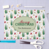 Retro Style Weihnachtsmuster, Personalisiert Seidenpapier (Handwerk)