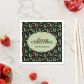Retro Style Weihnachtsmuster, Personalisiert Serviette (Beispiel)