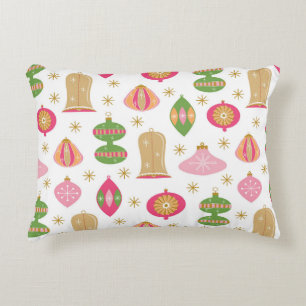 Retro Style Weihnachtsschmuck - Rosa grünes Gold Dekokissen