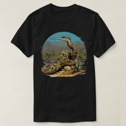 Retro Style Western Diamondback Rattlesnake T-Shirt (Design vorne)