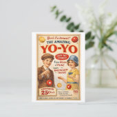 Retro-Style Yo-Yo-Werbung Postkarte (Stehend Vorderseite)