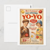 Retro-Style Yo-Yo-Werbung Postkarte (Vorne/Hinten)