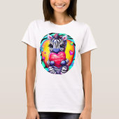 Retro Style Zebra Valentine T-Shirt (Vorderseite)