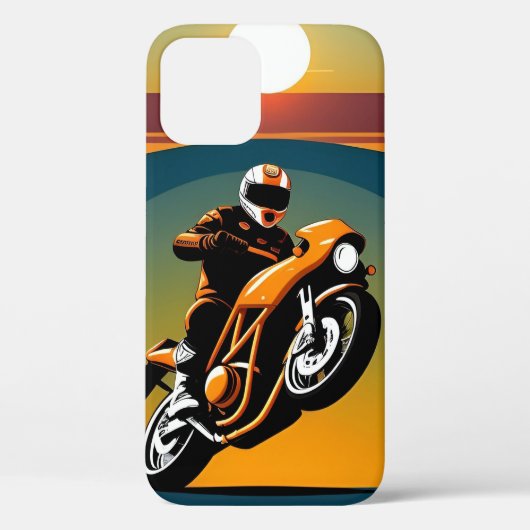 Retro-Styled Motorradfahrer im Landschaftlichen So Case-Mate iPhone Hülle (Rückseite)