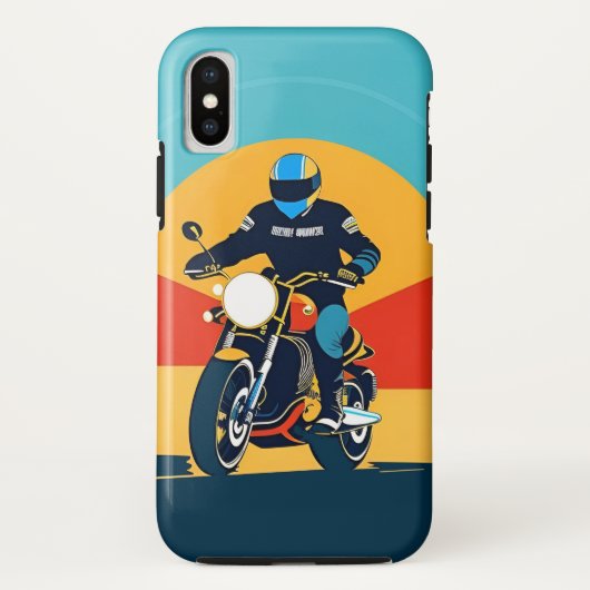 Retro-Styled Motorradfahrer im Landschaftlichen So Case-Mate iPhone Hülle (Rückseite)