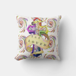 Retro-stylierte regenbogenfarbene - schwulenfarben kissen