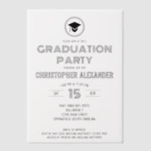 Retro Stylish Black Mixed Schriftartes Graduation  Pergament Einladungen (Vorderseite)