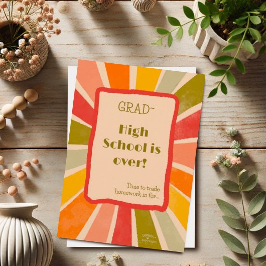 Retro Stylish Funny Grad Hausaufgaben Quote Card Karte