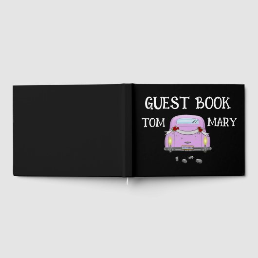 RETRO STYLISH JUST MARRIED CAR WEDING Guest Book Gästebuch (Voll)