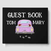 RETRO STYLISH JUST MARRIED CAR WEDING Guest Book Gästebuch (Vorderseite)