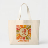 Retro Stylish Modern Class of 2025 Abschluss Name Jumbo Stoffbeutel (Vorne)