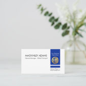 Retro Stylish Vertical Blue Private Enterprise Visitenkarte (Stehend Vorderseite)