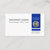 Retro Stylish Vertical Blue Private Enterprise Visitenkarte (Vorderseite)