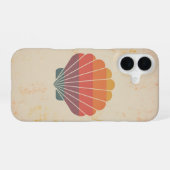 Retro stylisierte Muschel iPhone 16 Hülle (Rückseite (Horizontal))