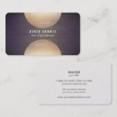 Retro Stylist Gold Circle und Holz Grain Look Ange Visitenkarte (Vorne/Hinten)