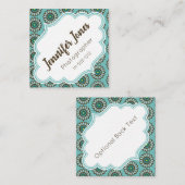 Retro Stylized aquamarine Quadratische Visitenkarte (Vorne/Hinten)