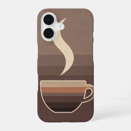 Retro Stylized Coffee Cup Art iPhone 16 Hülle