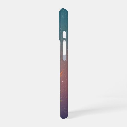 Retro Stylized Cosmic Cloud iPhone 16 Hülle (Linke Seite)