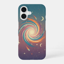 Retro Stylized Cosmic Cloud iPhone 16 Hülle