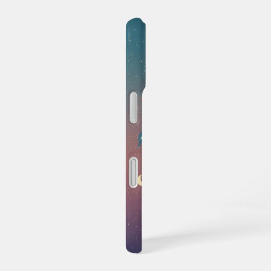 Retro Stylized Cosmic Cloud iPhone 16 Hülle (Rechte Seite)