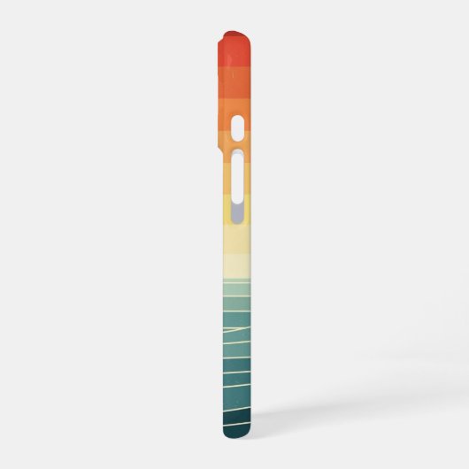 Retro Stylized Dolphin iPhone 16 Hülle (Linke Seite)