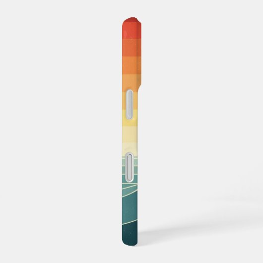 Retro Stylized Dolphin iPhone 16 Hülle (Rechte Seite)