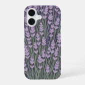 Retro Stylized Lavender Bunch iPhone 16 Hülle (Rückseite)