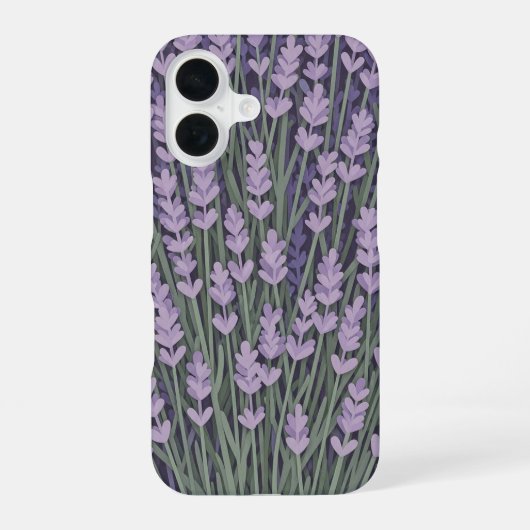 Retro Stylized Lavender Bunch iPhone 16 Hülle (Rückseite)