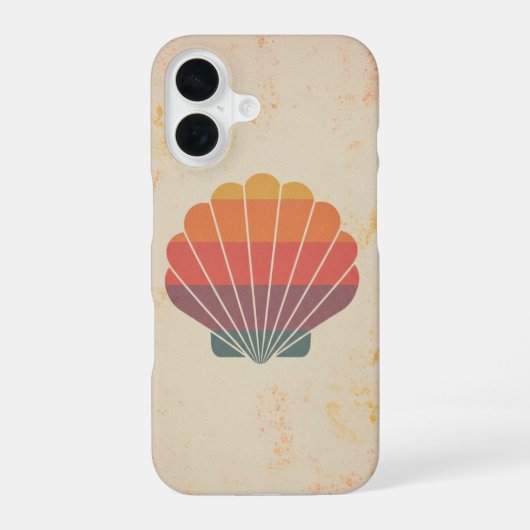 Retro Stylized Seashell iPhone 16 Hülle (Rückseite)
