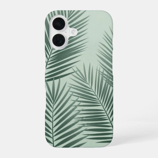 Retro Stylized Tropical Fronds iPhone 16 Hülle (Rückseite)