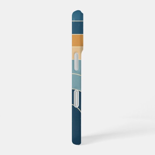 Retro Stylized Waves iPhone 16 Hülle (Rechte Seite)