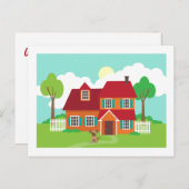 Retro Suburb House Neue Zuhause Adressänderung Ankündigungspostkarte (Vorne/Hinten)