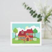 Retro Suburb House Neue Zuhause Adressänderung Ankündigungspostkarte (Stehend Vorderseite)