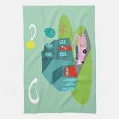 Retro Suburban House Küchentuch (Vertikal)