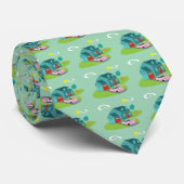 Retro Suburban House Neck Tie Krawatte (Gerollt)