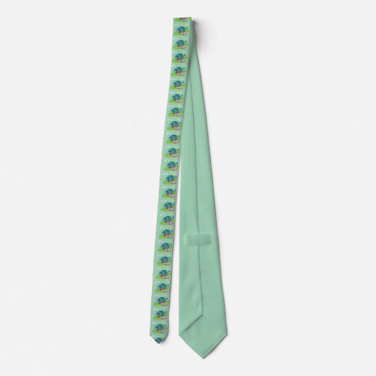 Retro Suburban House Neck Tie Krawatte (Rückseite)
