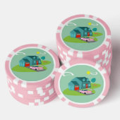 Retro Suburban House Poker Chip (Stapel)