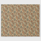 Retro Suburban Toile de Jouy Wrapping Paper Roll Geschenkpapier (Flach)